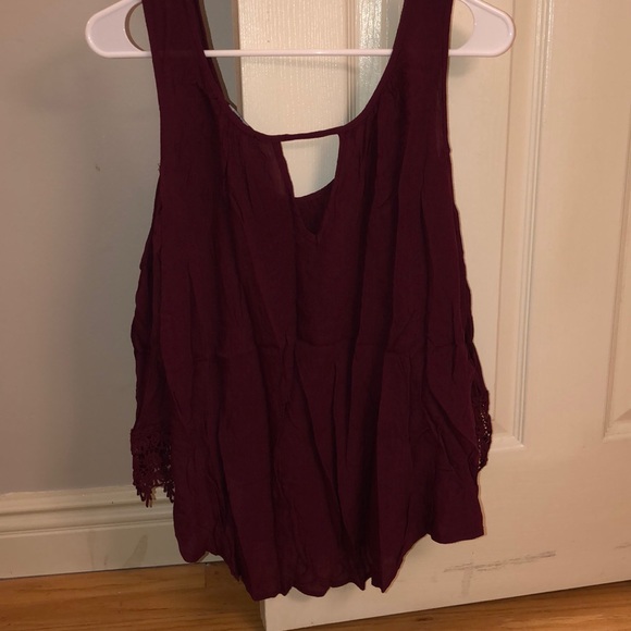 Maroon Open Shoulder Blouse - Picture 2 of 4
